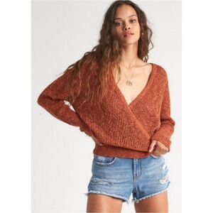 Billabong rust wrap sweater sz L